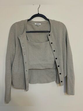 Madewell Two-Piece Knit Cardigan and Tank